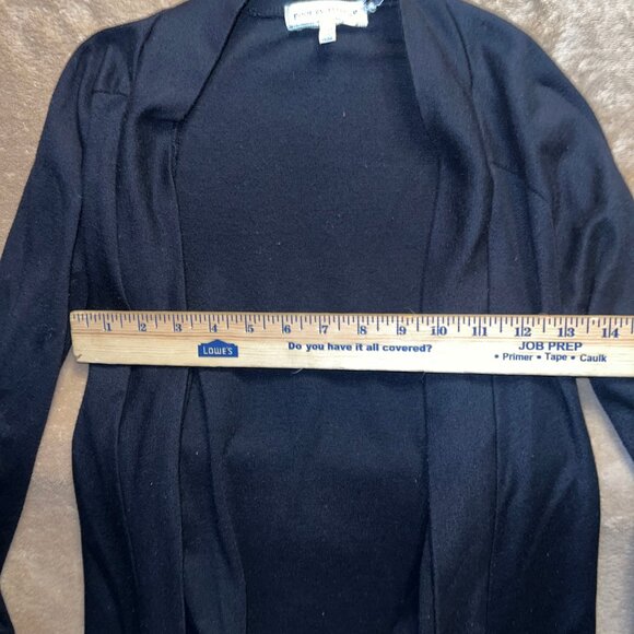 Poof Excellence Large Cardigan Sweater Navy Blue Open Front Boho‎ C03 - Picture 4 of 5